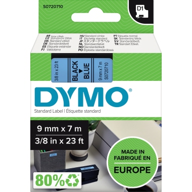 Schriftband Dymo 40916 blau/schwarz Breite 9 Mm, Länge 7 M