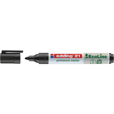 Permanentmarker edding 21 EcoLine schwarz 1,5-3mm, Rundspitze