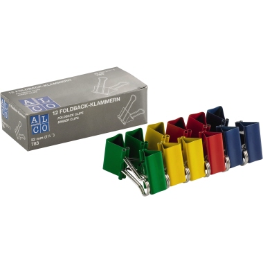 Foldbackklammer 32mm farbig sortiert 13 mm Stapelhöhe