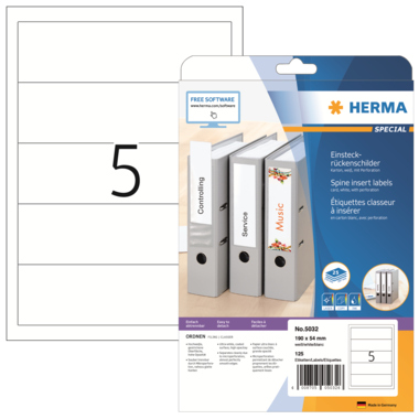 Rückenschild Herma 5032 PC weiß kurz/breit