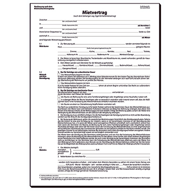 Mietvertrag SIGEL A4 MV464 4-seitig