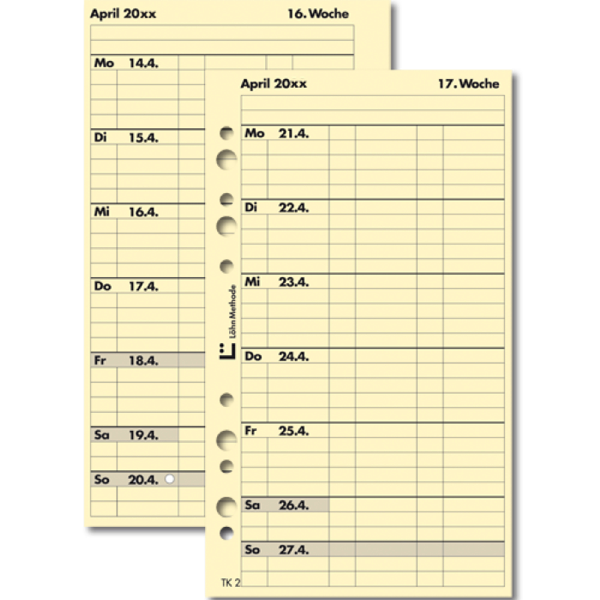 Wochenkalender Löhn TK2