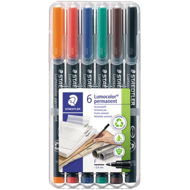 OHP-Marker Staedtler 318WP6 Lumocolor Permanent, 0,6mm