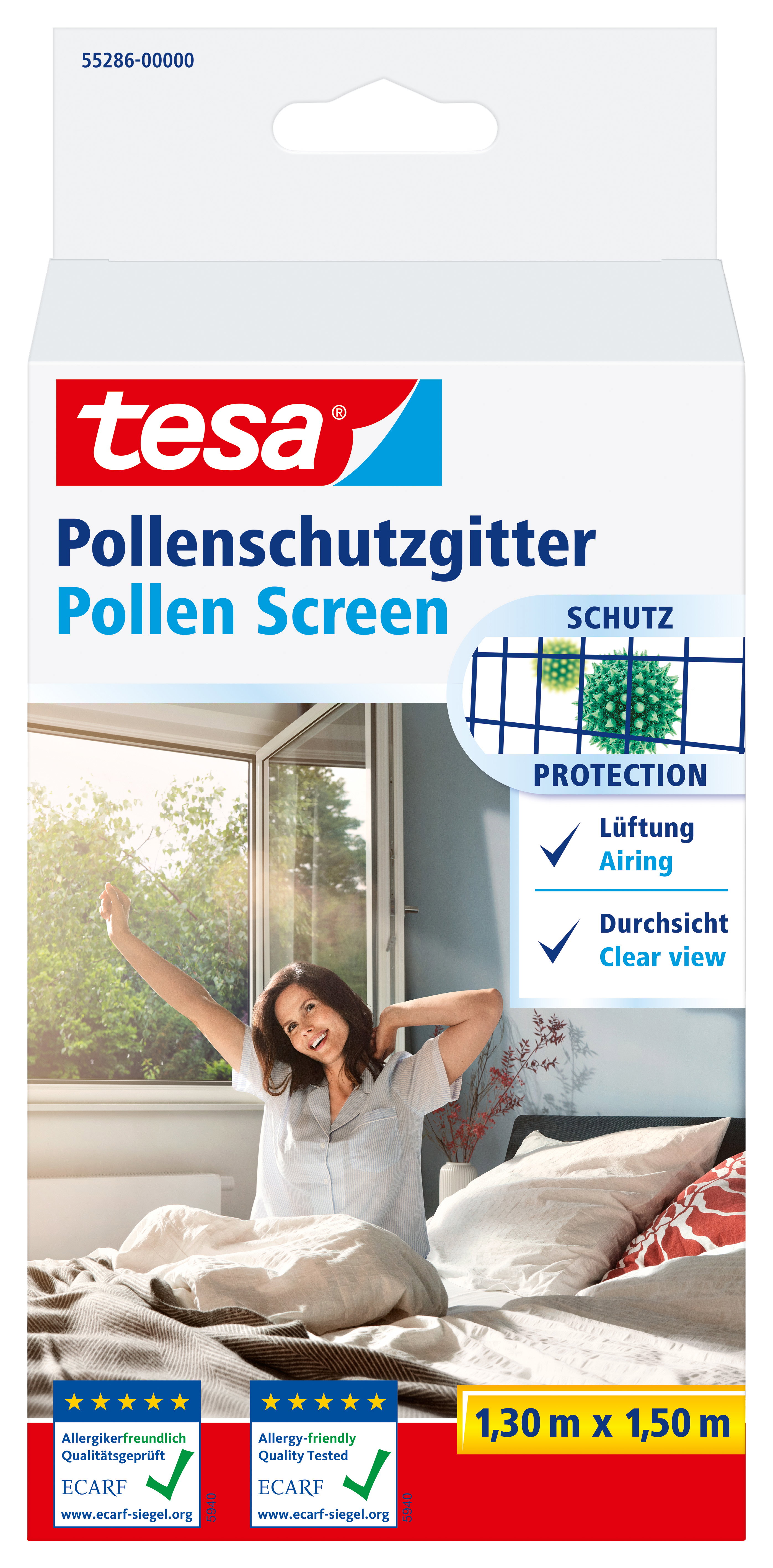 Pollenschutzgitter Tesa 55286 anthrazit 1,3mx1,5m incl. Klettband