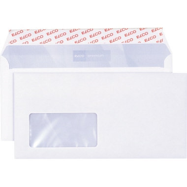 Briefumschlag 114x229mm mF 80g HK weiß Elco 74466.12, Cello-zip, Mit Fenster, H