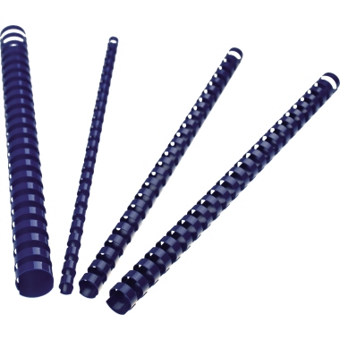 Plastikbinderücken 19mm 21 Ringe blau 