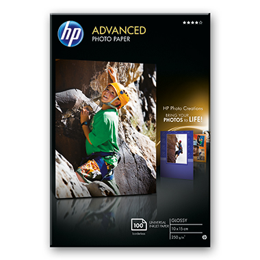 Fotopapier HP Q8692A Advanced 250g weiß 10 X 15 Cm, Randlos, Hochglänzend