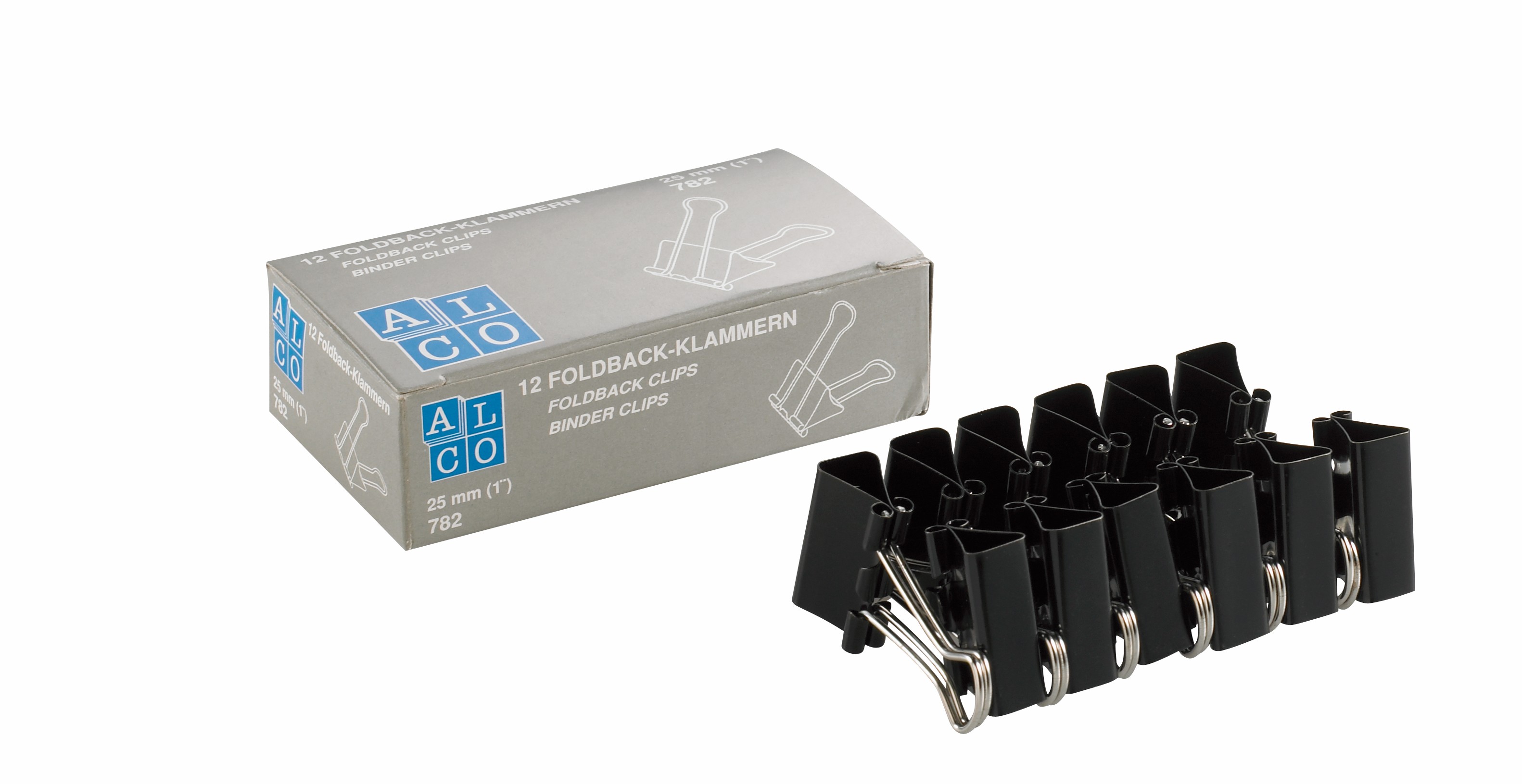 Foldbackklammer 25mm schwarz 9 Mm Stapelhöhe