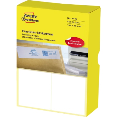 Etikett Avery Zweckform 3442 138x48mm weiß Frankier 500 St.