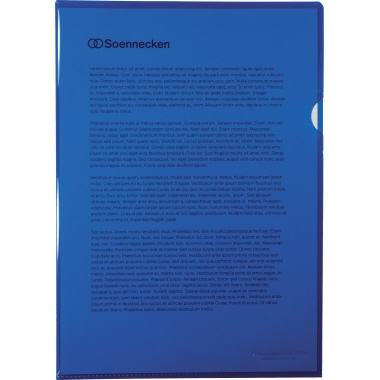Sichthülle Soe 1469 A4 0,15mm PP blau Dokumentenecht, Glatt