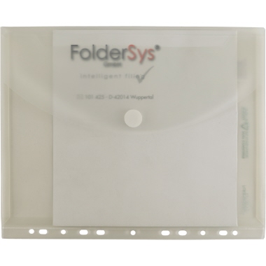 Sammelhülle FolderSys 40709 A4 transp. Abheftrand, Falte 20mm, Klettverschluss