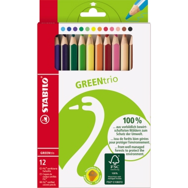 Farbstift Stabilo GREENtrio 12er Etui 