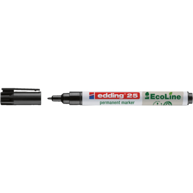 Permanentmarker Edding 25 EcoLine schw. Schwarz 1mm, Rundspitze