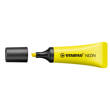 Textmarker Stabilo Neon 72/24 gelb Tubendesign, Anti-dry-out-technologie