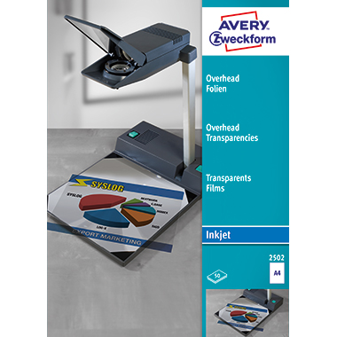 Inkjetfolie Avery Zweckform 2502 A4 0,11mm klar 50 Stück