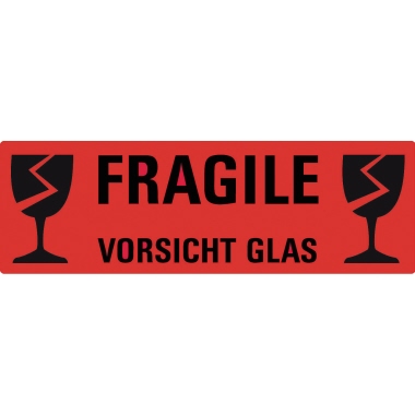 Etikett Avery Zweckform 3050  Vorsicht Glas Hinweis 10 St.