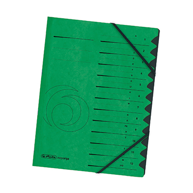 Ordnungsmappe Herlitz 12F. grün 12 Fächer