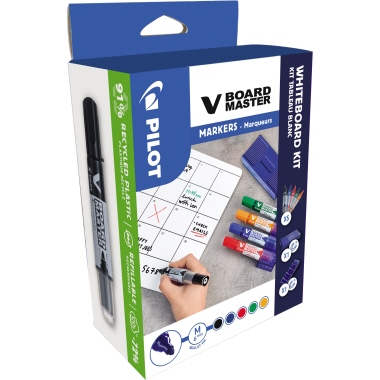 Boardmarker Pilot 5080 sortiert 5er-Set inkl. Tafellöscher + Penholder
