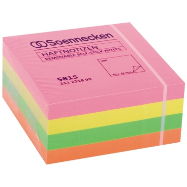 Haftnotiz Würfel 76x76mm Neon 400 Blatt