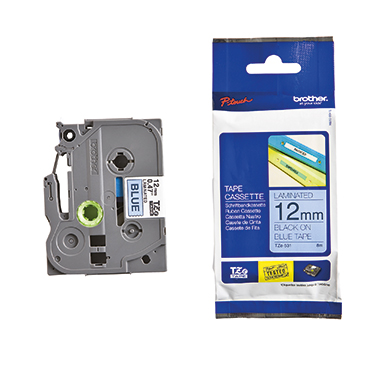 Schriftband Brother TZe-531 blau/schwarz 12mm x 8m
