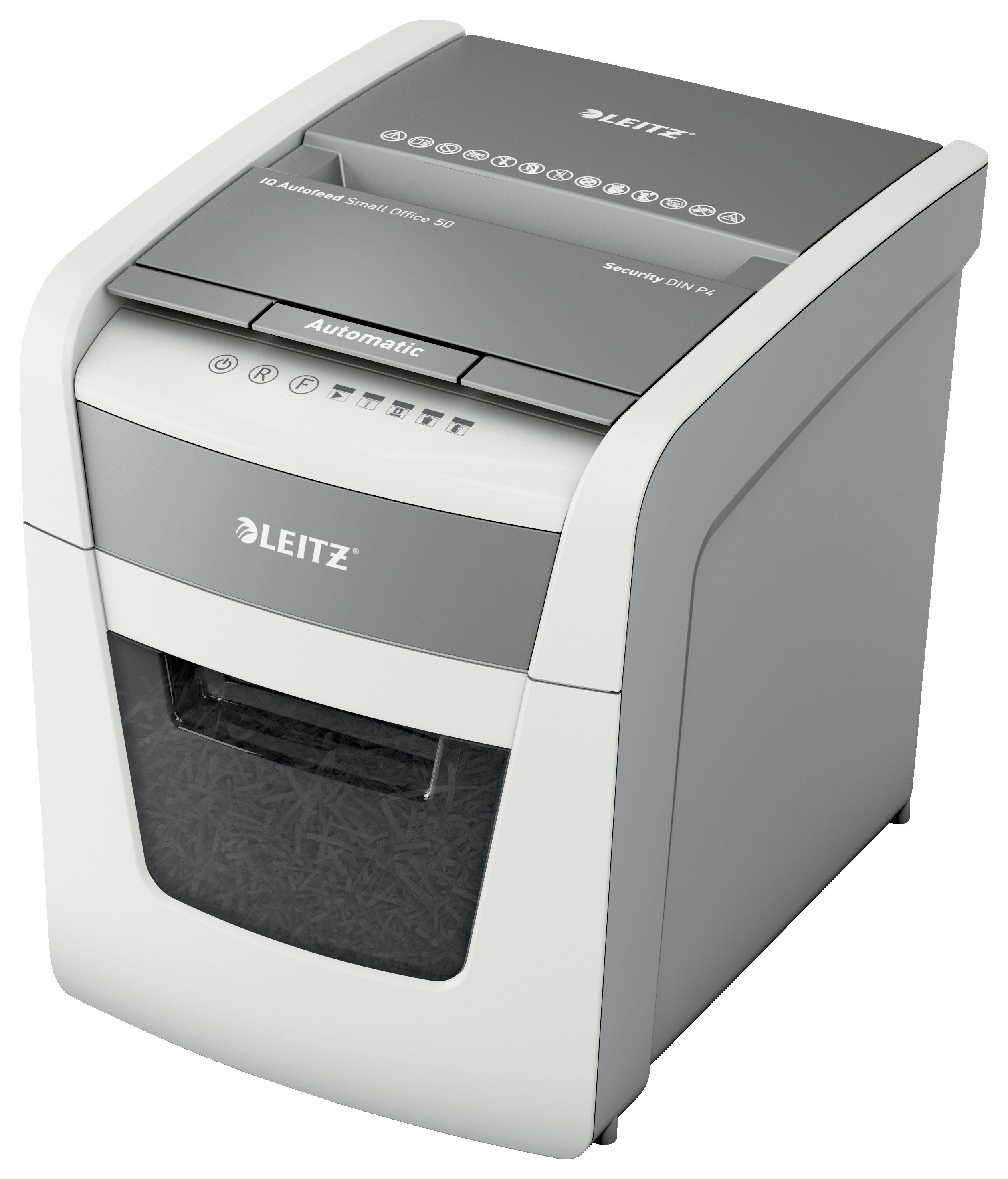 Aktenver. Leitz 80350000 P4 4x25mm 20L Iq Autofeed weiß/grau