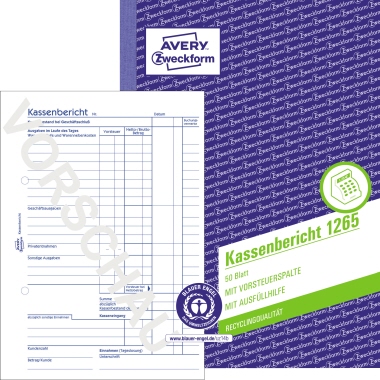 Kassenbericht Zweckform 1265 A5 Recy. 