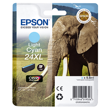 Tintenpa. EPSON 24XL hell cyan C13t24354012