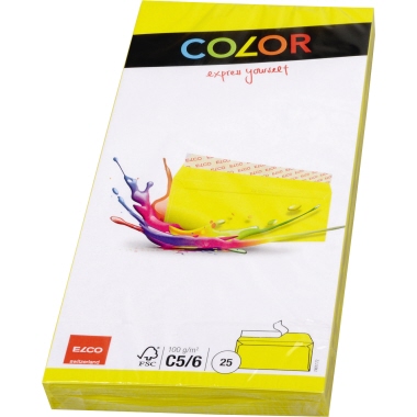 Briefumschlag 114x229mm of hk gelb intensiv 25 Stück