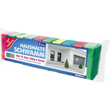 Reinigungsschwamm G&G sortiert Grün, Rot, Gelb, Blau