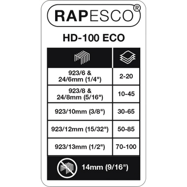 Blockheftgerät Rapesco ECO HD100 schwarz bis 100 Blatt