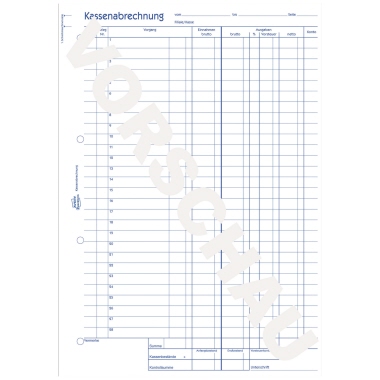 Kassenabrechnung Avery Zweckform 428 A4 
