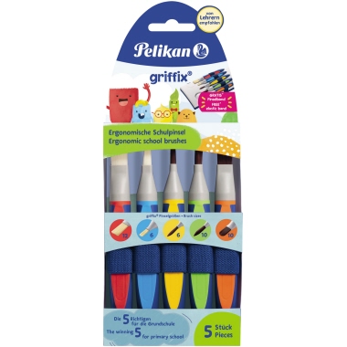 Pinselset Pelikan Griffix 5er Set Synth. mit Pinselfix und Band